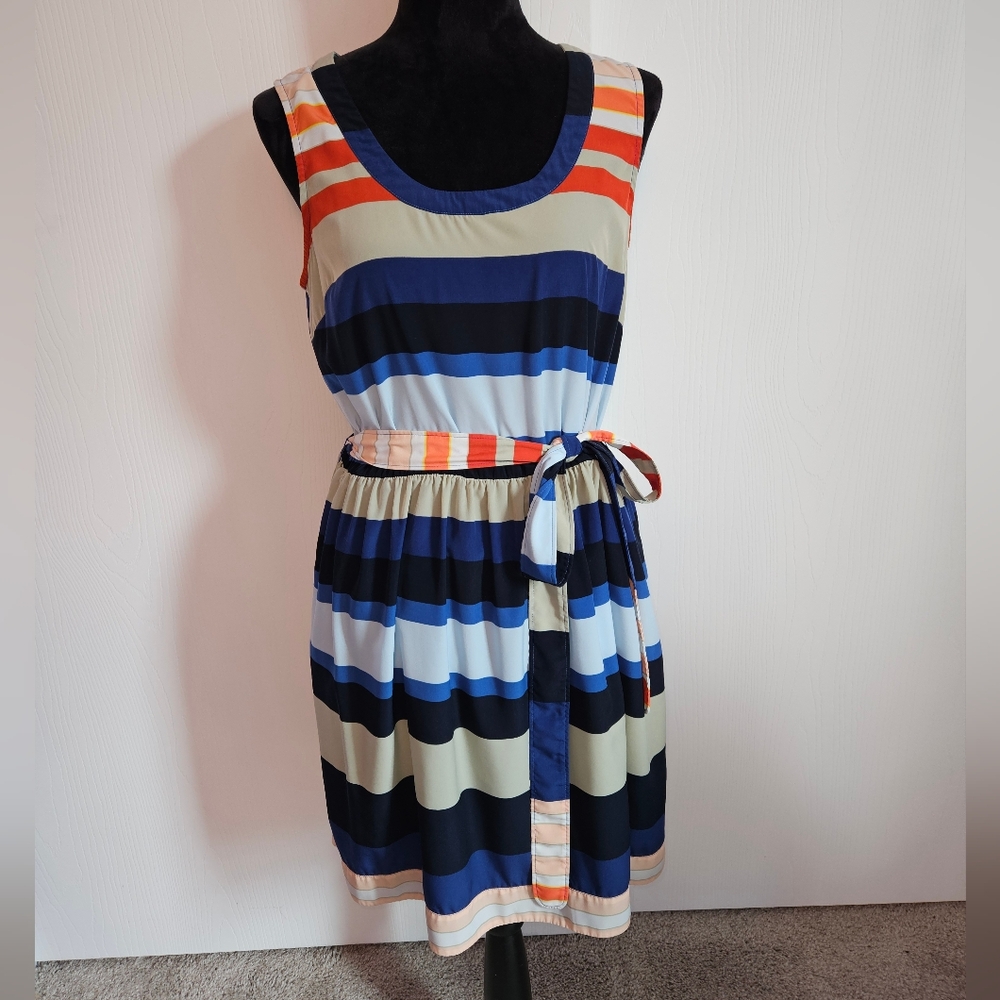 Banana Republic Striped Midi Dress - Size 8 - Picture 1 of 7